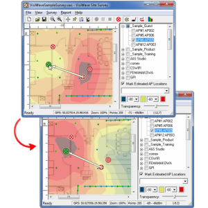 VisiWave Relocate Access Point Heat Map